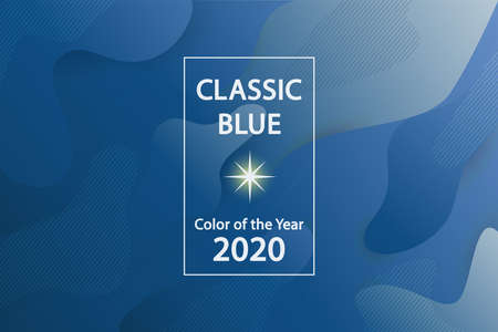 Colorful geometric background in classic blue tones. Color of the year 2020. Gradient fluid shapes composition for modern banners, flyers, landing page, poster. Vector illustration.のイラスト素材