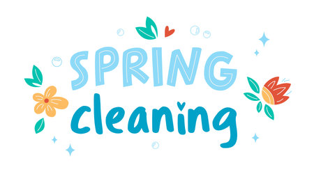 Spring cleaning concept. housework concept. Isolated Vector illustrations.のイラスト素材