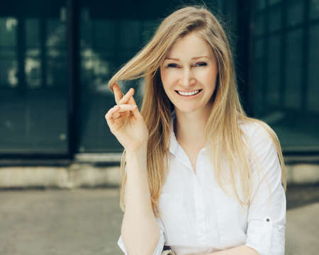 portrait of a beautiful young girl close-upの写真素材