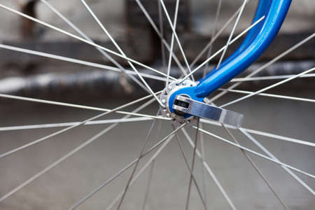 Vintage. Details of a bicycle knitting needles close-up. Outdoor.