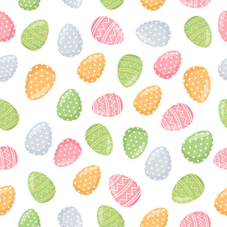 Easter vector pattern. Multicolored Easter eggs. Seamless pattern.のイラスト素材