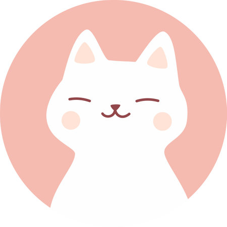 Vector funny avatar. Cute white cats in minimalistic style. . Vector illustrationのイラスト素材