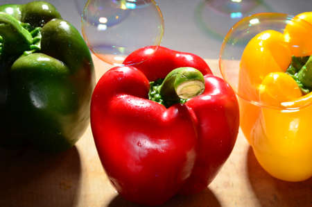 sweet pepper  among  bubbleの写真素材
