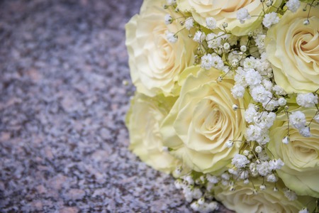 Bridal bouquet. The brides bouquet. Bouquet of white rosesの写真素材