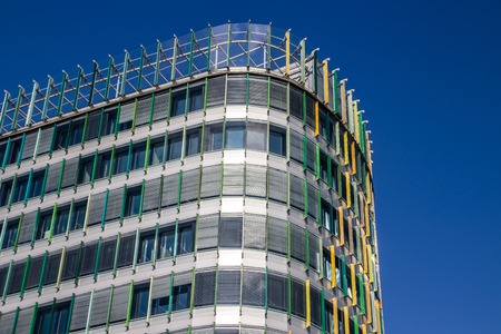The windows of the Gazprom business center in St. Petersburg. The business center is June 2018. Mirror windowsのeditorial素材