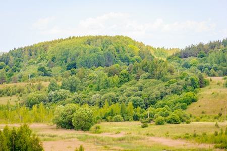 Russia's expanses, Summer landscapes. Open fields and rivers. Pskov regionの写真素材