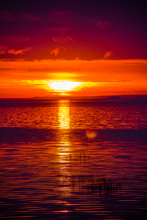 Sunset view at the seaの写真素材