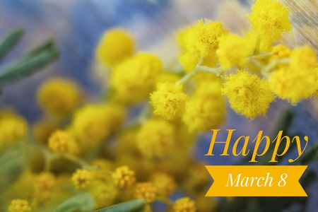 Postcard on March 8. Congratulations on the feast of women.の写真素材