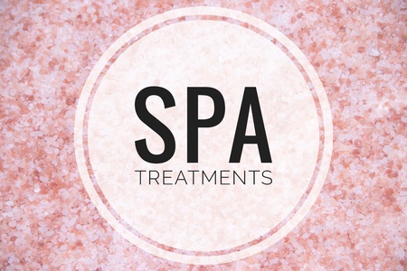 Picture with text SPA treatments. Banner advertising spa salon. Spa treatments. The rest of the soul...