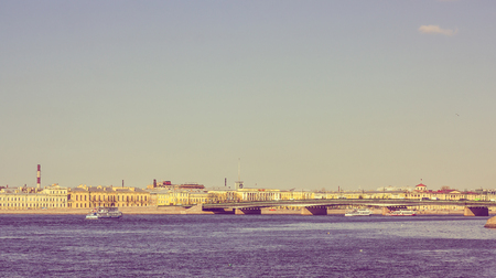 Neva River in the city center. City water. The architecture of the city. April 23, 2018, Russia, St. Petersburg, Neva.のeditorial素材