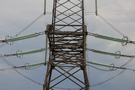 Electricity in the field. Lighting of the city and houses. Electricity is on the wire