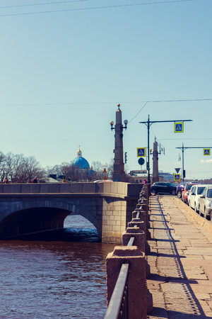 Streets in the center of St. Petersburg. City streets. Walk on spring Peter. Spring St. Petersburg. April 23, 2018 Russia, St. Petersburgの写真素材