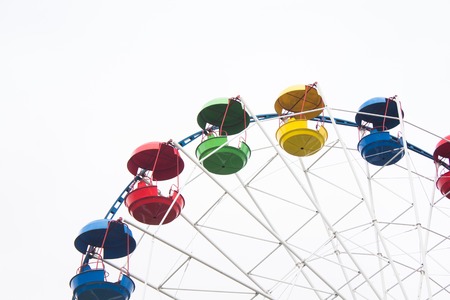 Attraction Ferris Wheel. Attraction without people. Overview of the city. Climb highの写真素材
