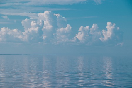 Blue sea . Gulf of Finland in the summer. Sea in calm weather. Baltic Sea. Cold seaの写真素材
