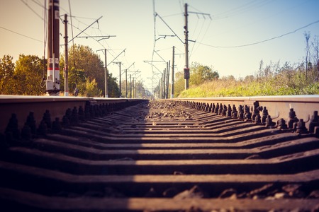 Railway station in the Russian village. Russian railway. Public transport. Shippingの写真素材