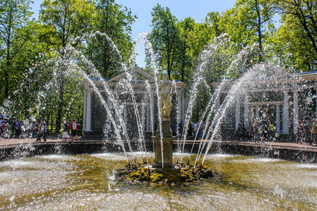 Adam fountains in Peterhof. Fountains of the Lower Park in Peterhof. Russia, Peterhof, May 30, 2015のeditorial素材
