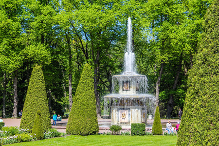 Roman fountains in Petergof. Fountains of the Lower Park in Peterhof. Russia, Peterhof, May 30, 2015のeditorial素材