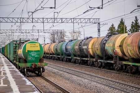 Locomotive rides outside the city. Shipping. Russian railway. Railway in the fall. Locomotive rides...