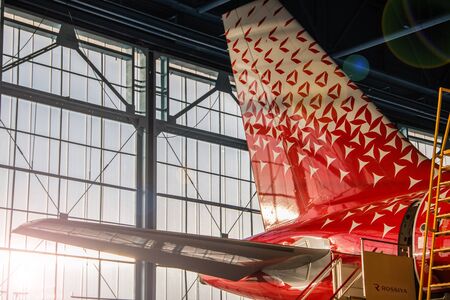 Airplane hangar. Airline Russia. Collect aircraft. New aircraft. Official spotting at Pulkovo...