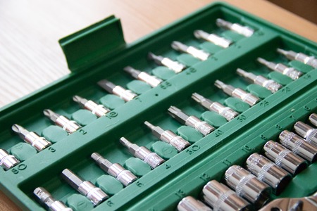 Set of screwdrivers. Set of tools . Screwdrivers in the case. Repair and constructionの写真素材