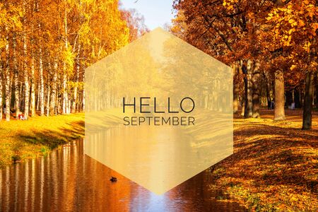 Hello September banner City Parkの写真素材