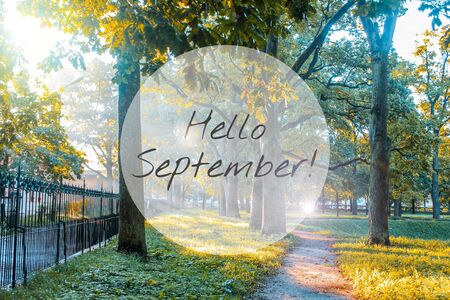 Hello September banner City Parkの写真素材