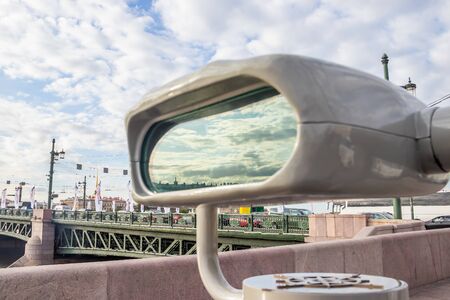 Stationary binoculars. gadgets at viewing platforms. big city binoculars. Watch with binoculars....