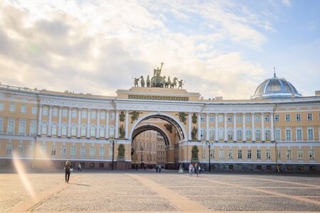 The city center of St. Petersburg. Palace square. City attraction. Historic building. Architecture. Russian museum. Russia, Saint Petersburg 5 September 2019のeditorial素材
