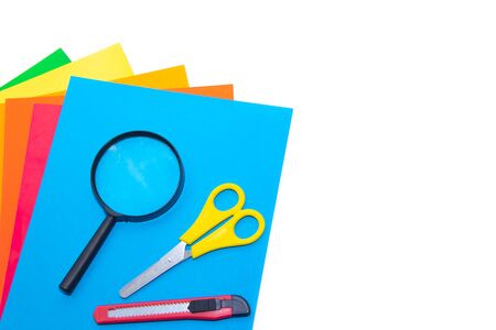 Stationery isolated on whiteの写真素材