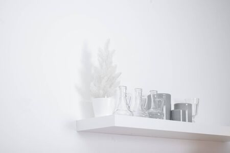 Bright Christmas kitchen . Kitchen interior. Holiday decoration. Warmth and comfort in the houseの写真素材