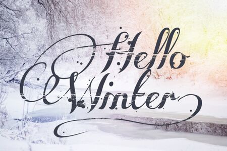 Banner Hello winter .の写真素材