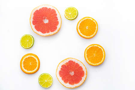 Colored fruits. The citrus family.の写真素材