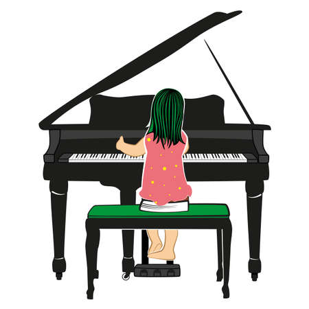 Child playing the pianoのイラスト素材