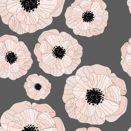 pattern with floral backgroundのイラスト素材