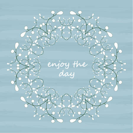 Stylish floral card in vector. Spring wallpaper.Save the date card. Romantic wreath with place for your textのイラスト素材