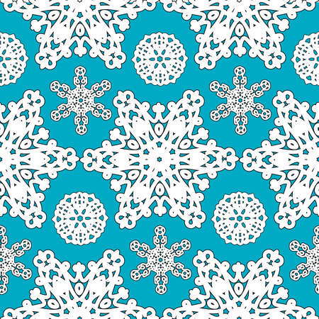 Seamless Snowflakes pattern Background for Christmas and New year. Vector Illustrationのイラスト素材