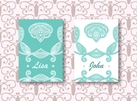 Vintage Wedding Invitation template. Modern design. Tradition decoration for wedding. Vector illustration.のイラスト素材