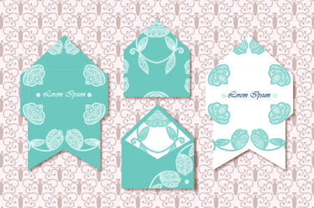 Vintage Wedding Invitation template. Modern design. Tradition decoration for wedding. Vector illustrationのイラスト素材