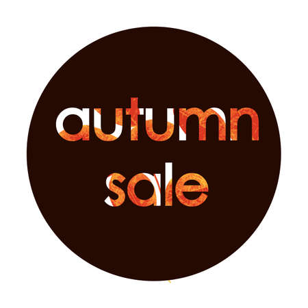 Autumn sale text vector banner with colorful seasonal fall leaves in orange background for shopping discount promotion. Vector illustration.のイラスト素材