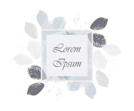 Autumn background. Banner, label with grunge leaves.のイラスト素材