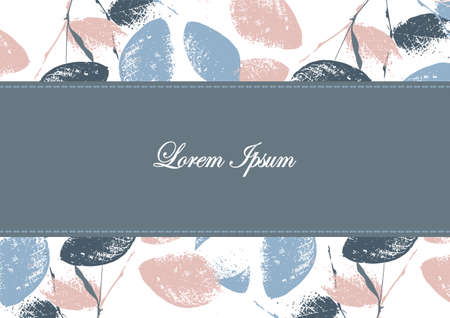 Autumn background. Banner, label with grunge leaves.のイラスト素材