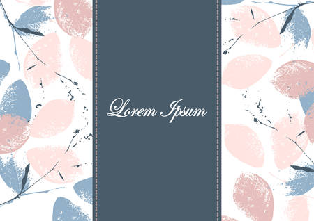 Autumn background. Banner, label with grunge leaves.のイラスト素材