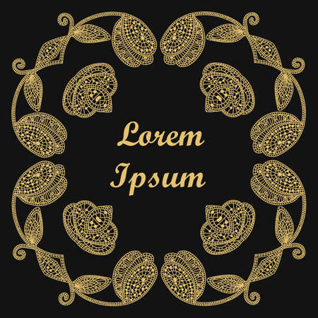 Vintage retro frame and monogram. Template greeting card wedding invitation. Vector design labelsのイラスト素材