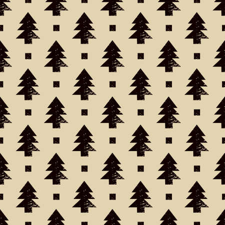 Christmas tree pattern in modern geometry style.のイラスト素材