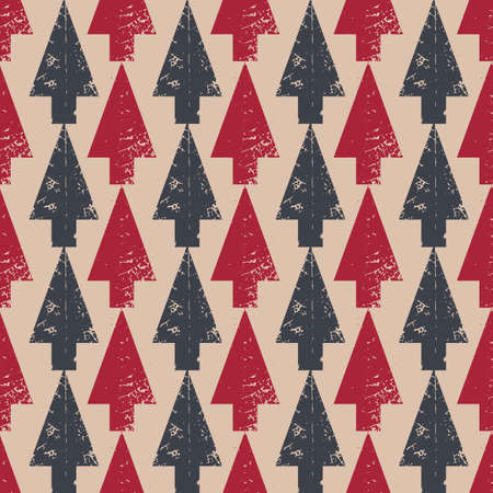 Christmas tree pattern in modern geometry style.のイラスト素材