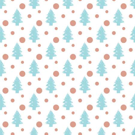abstract art vector background. Christmas tree seamless pattern in modern geometry style. illustration for wrapping paper of fabric. concept winter background.のイラスト素材