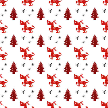 seamless dog pattern vector illustrationのイラスト素材