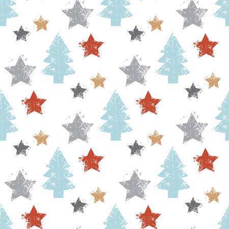 abstract art vector background. Christmas tree seamless pattern in modern geometry style.のイラスト素材