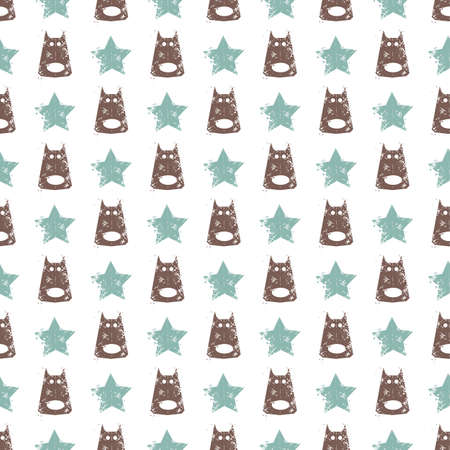 seamless dog pattern vector illustrationのイラスト素材