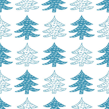 Seamless vector pattern winter spruceのイラスト素材